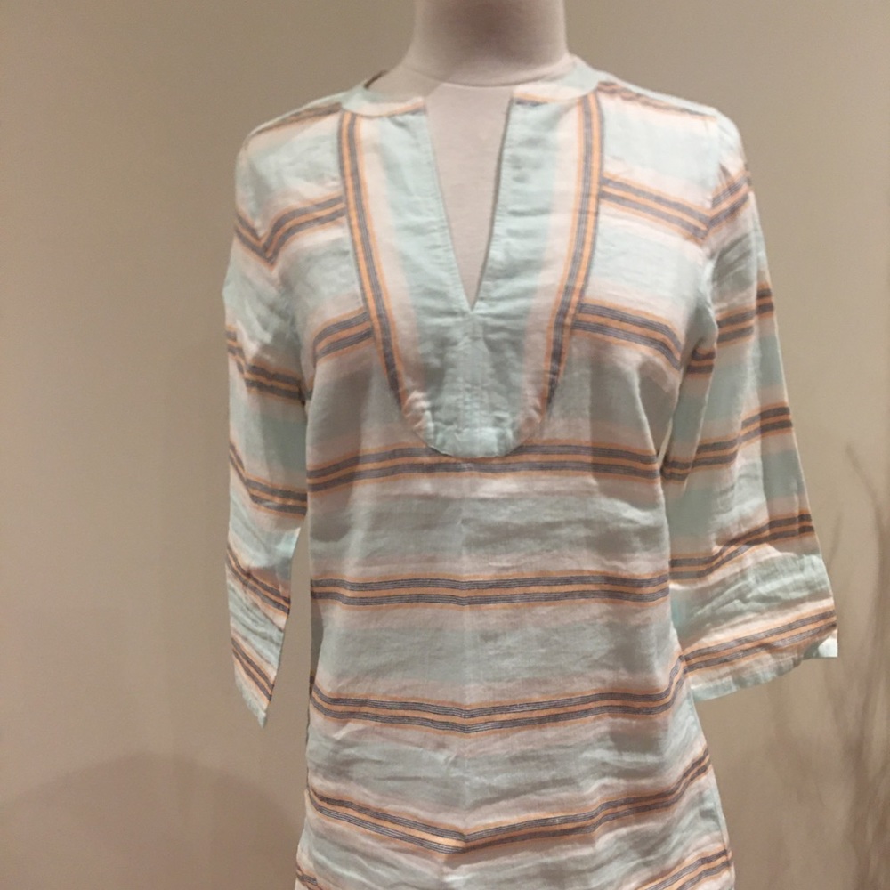 IZOD tunic striped linen cotton size S